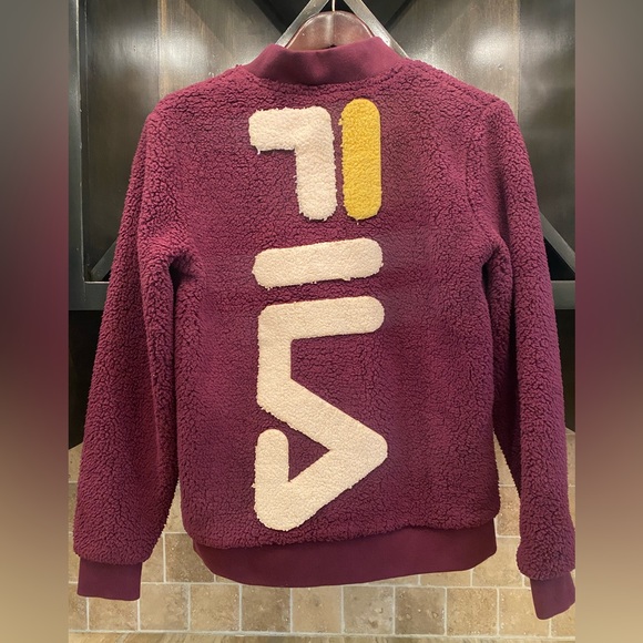 FILA Burgundy Sherpa Jacket (S) - Picture 1 of 7